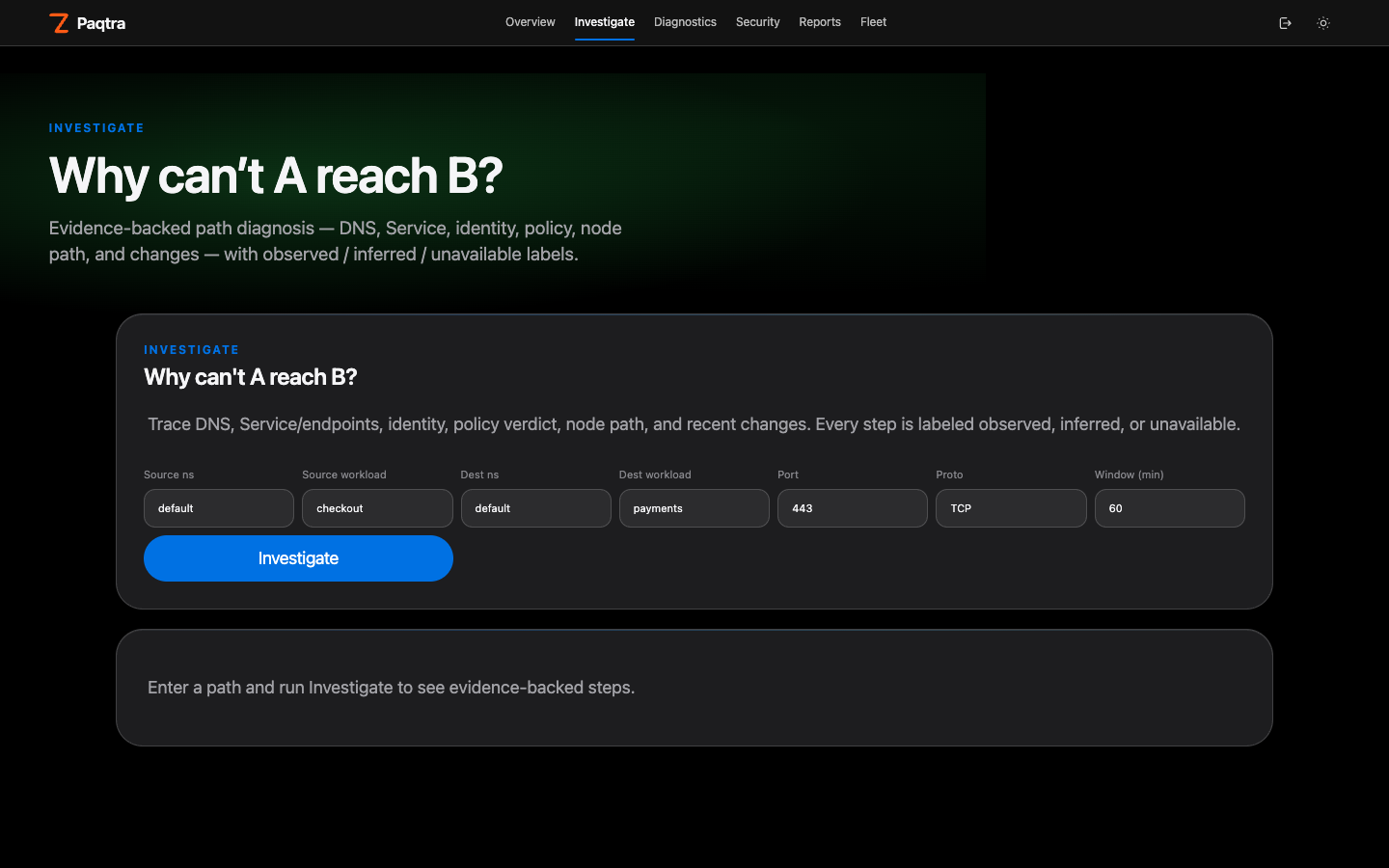 Path investigation: why can’t A reach B?