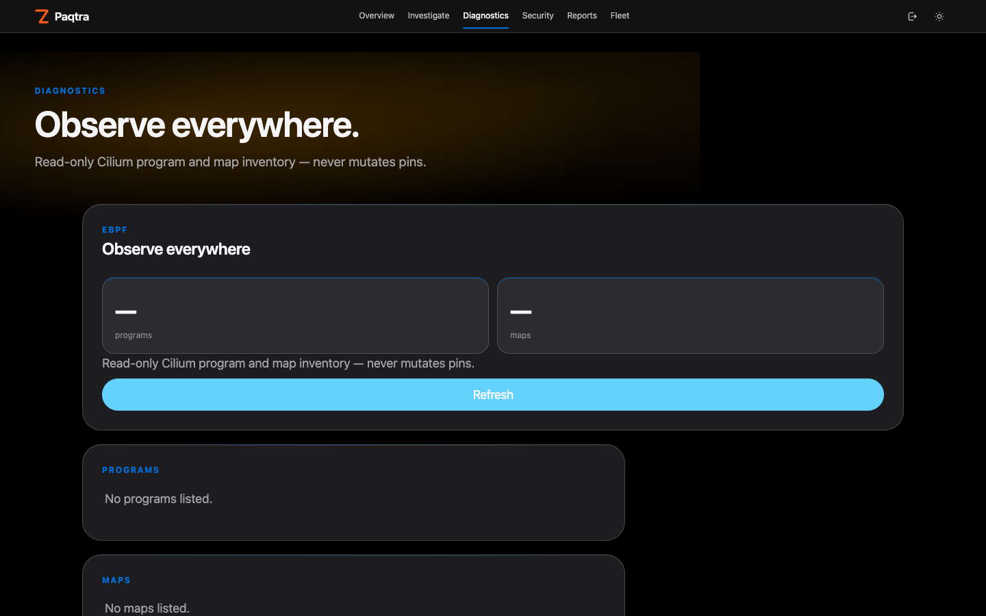 eBPF inventory (read-only)