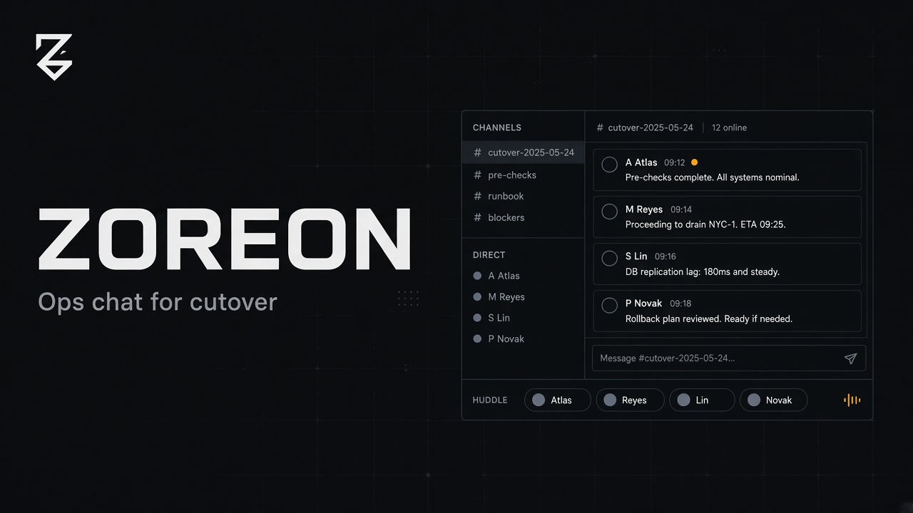 Zoreon — ops chat for cutover