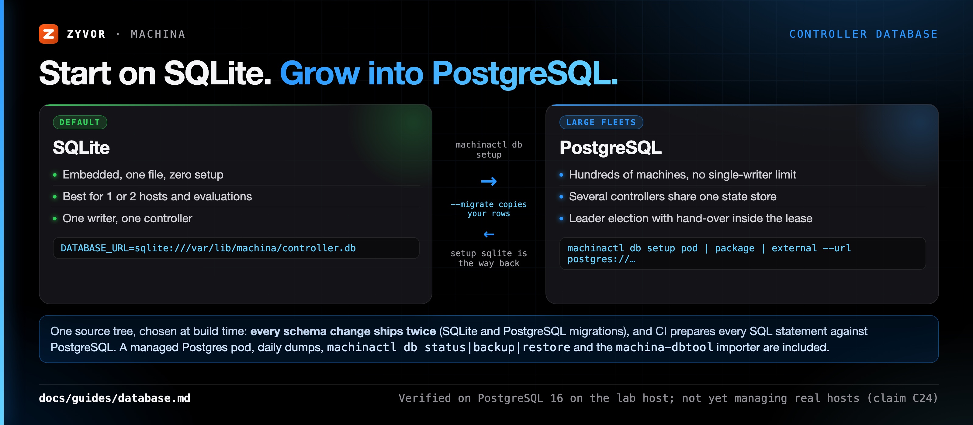 SQLite or PostgreSQL